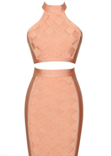 Load image into Gallery viewer, Anisa Lattice Weave Detail Two Piece Bandage Dress