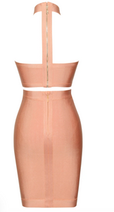 Anisa Lattice Weave Detail Two Piece Bandage Dress