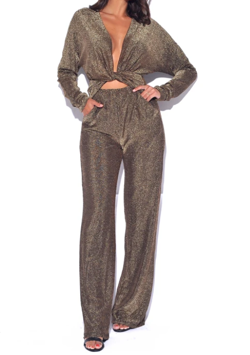 Own the Night Sparkle Metallic Jumpsuit