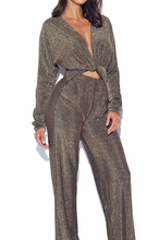 Load image into Gallery viewer, Own the Night Sparkle Metallic Jumpsuit