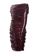 Load image into Gallery viewer, Sweet Talker Burgundy Off Shoulder Sequin Dress
