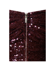 Load image into Gallery viewer, Sweet Talker Burgundy Off Shoulder Sequin Dress