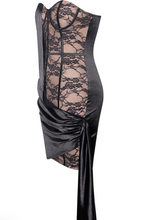 Load image into Gallery viewer, Strapless Lace Satin Drape Dress